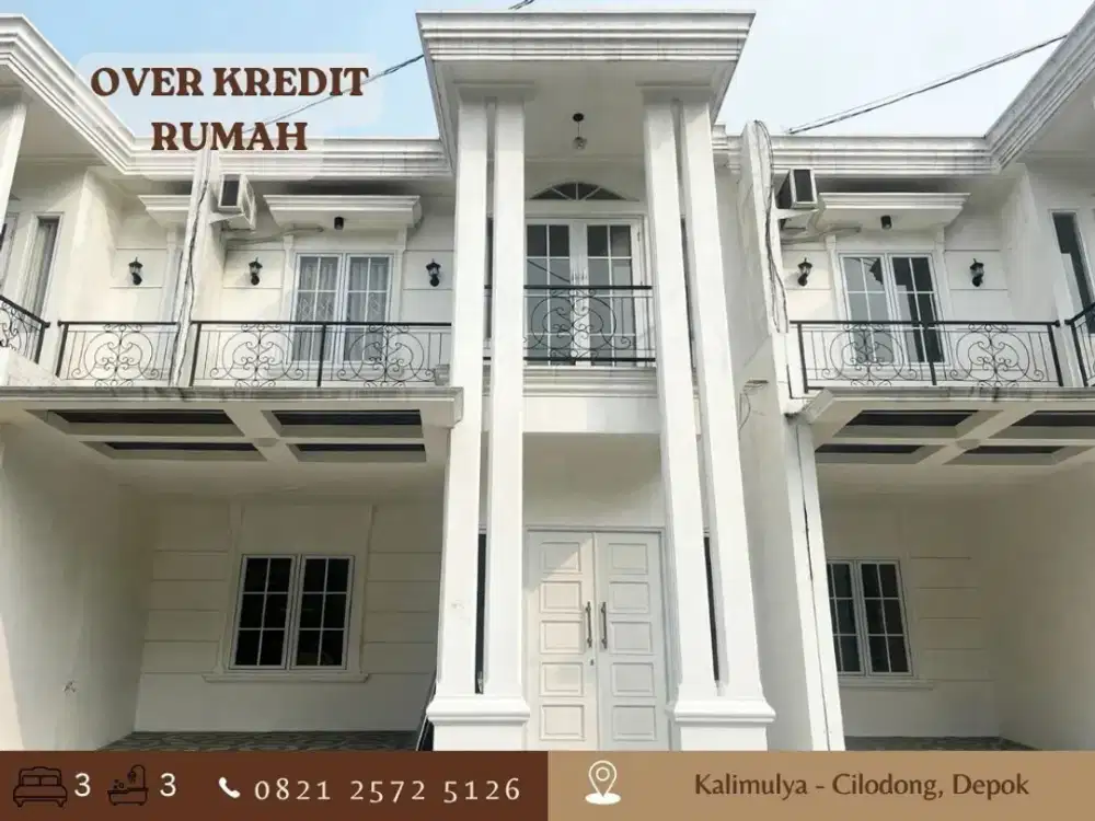Jual Rumah Take Over 2LT dkt Alun alun GDC Depok di Kalimulya Cilodong