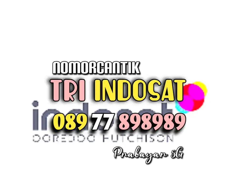 (bisa COD) PROMO Nomor CANTIK kartu TRI INDOSAT HOKI TRIPLE AB 898989