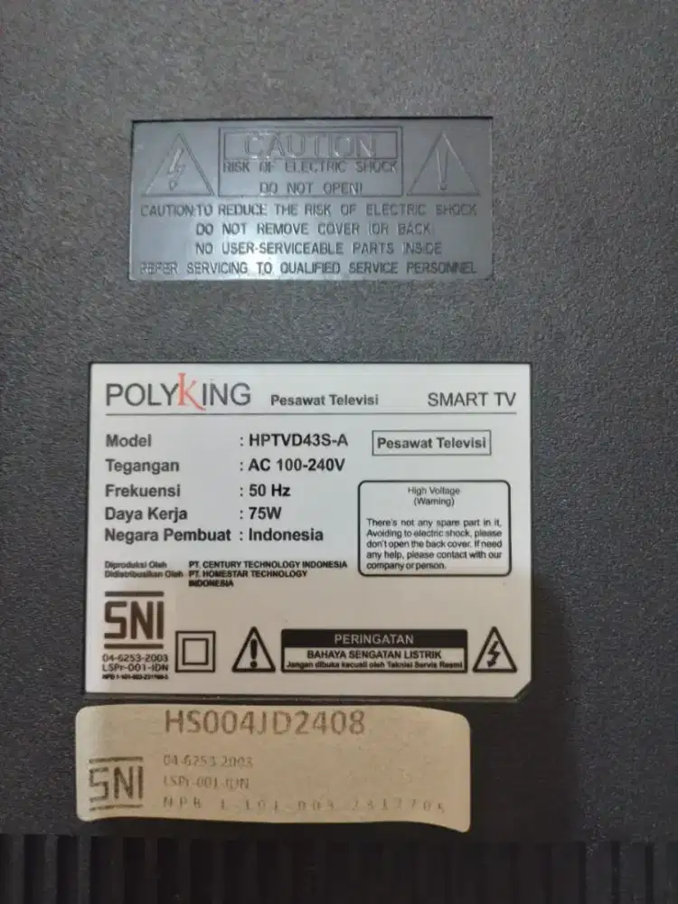Smart TV Polyking 42 inchi LCD RUSAK