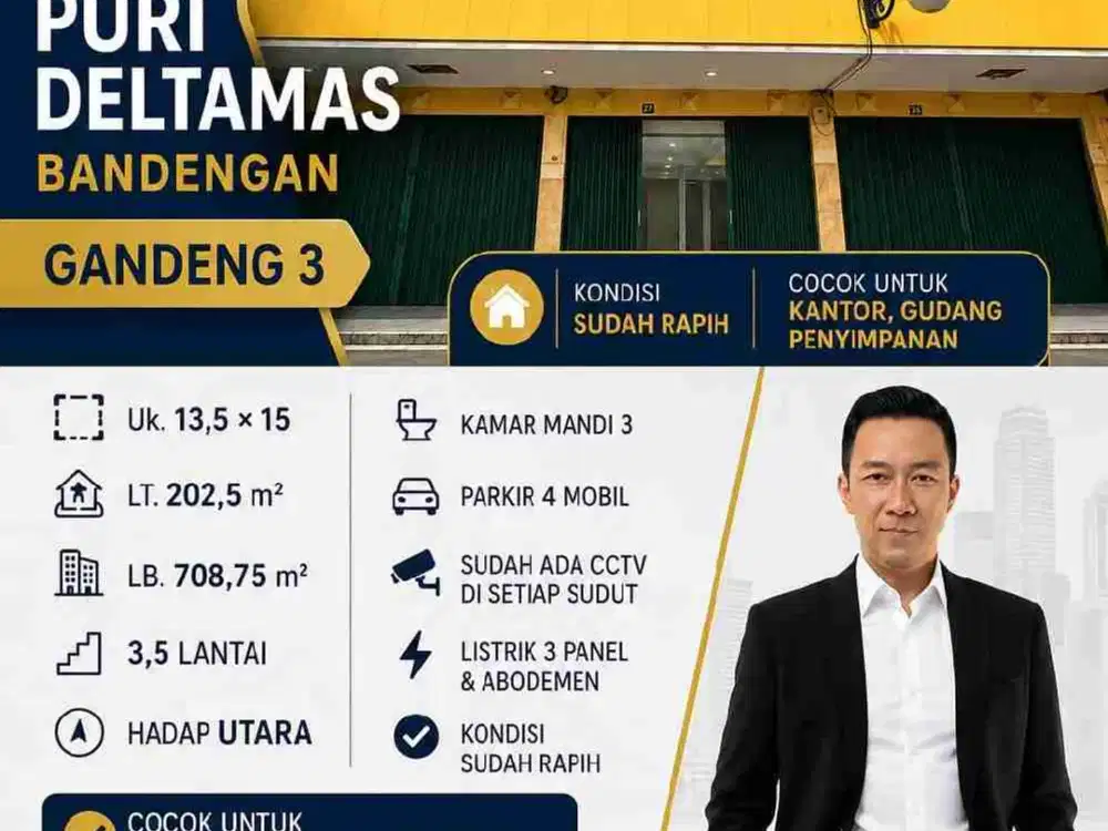 Di Jual Ruko Puri Deltamas bandengan. gandeng 3 . Jakarta utara