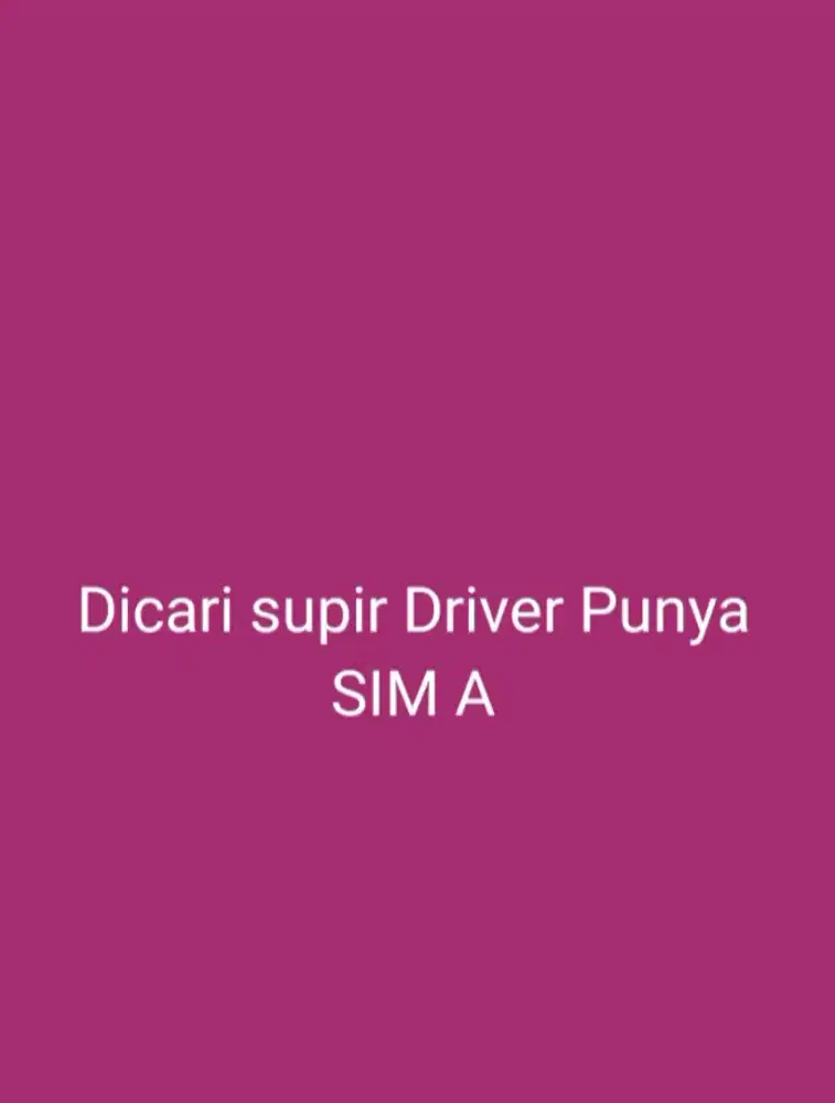 Driver punya simA