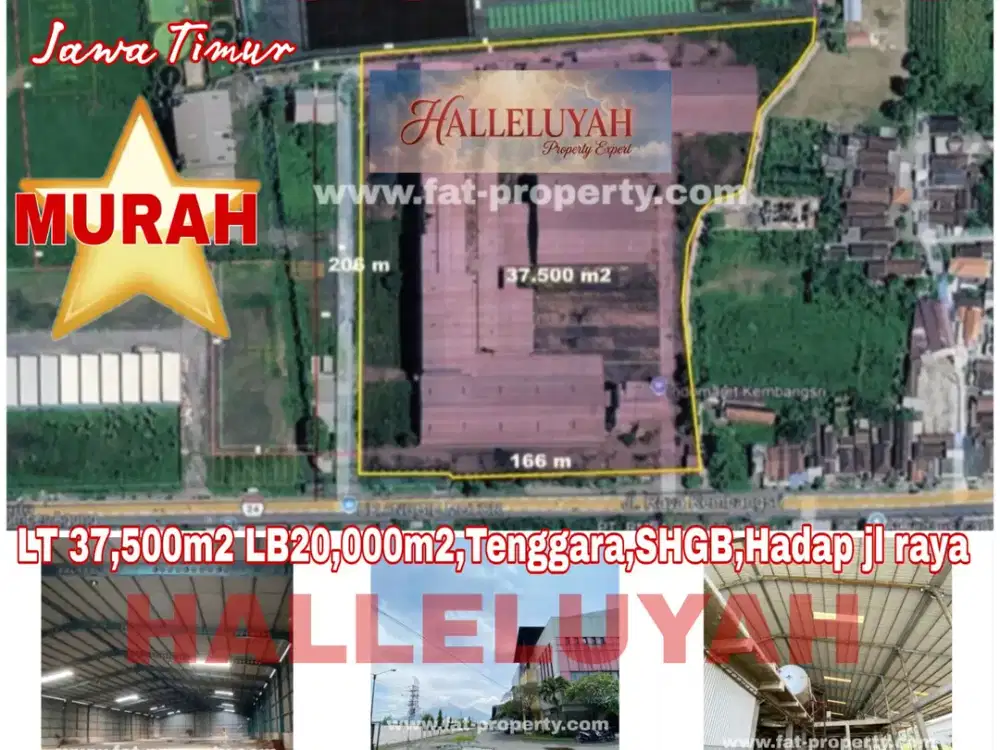 MURAH!Dijual gidang di Ngoro,Mojokerto,Jawa Timur LT3,75Ha LB2Ha,SHGB,Pinggir jln raya
