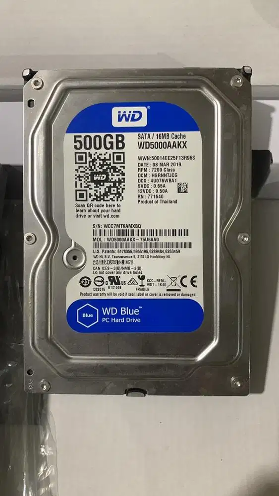 HDD WD Blue 500GB 3.5” SATA – Normal – Siap Pakai