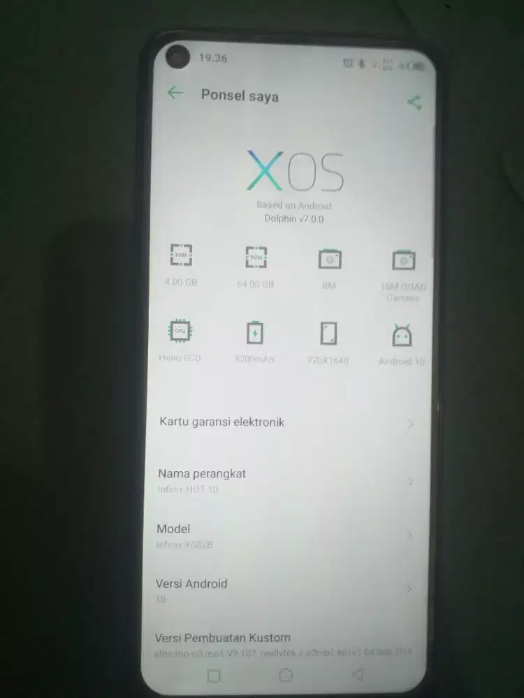 Jual BU infinix hot 10 Ram /64 Batangan