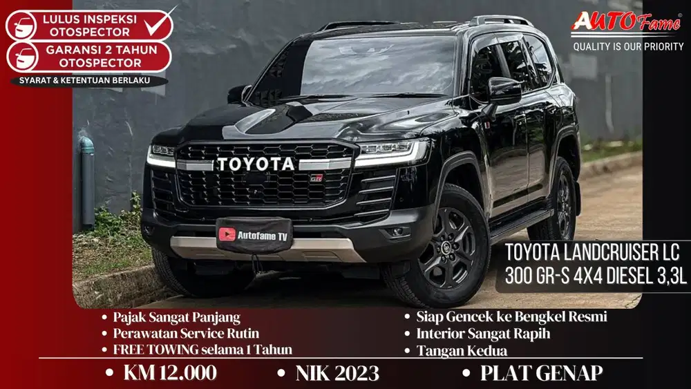 Toyota Landcruiser LC 300 GR-S 4X4 Diesel 3,3L NIK 2023 Black On Black