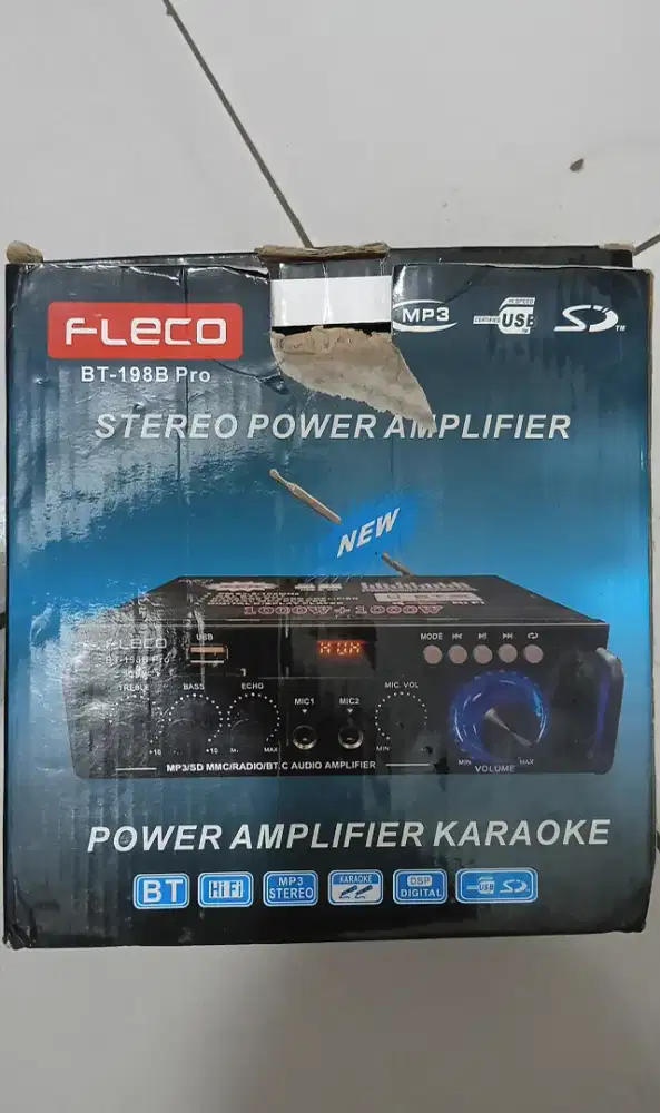 Power Amplifier Bluetooth Fleco BT-198B Pro+Mic Wireless UHF Fleco M13