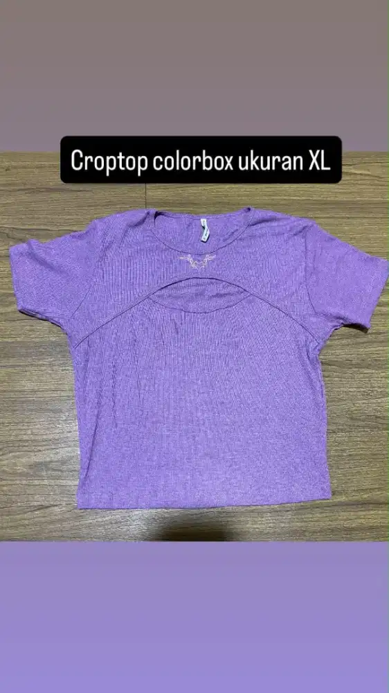 Croptop Knit Colorbox ukuran XL tapi agak kecill ya bebs, LD 100