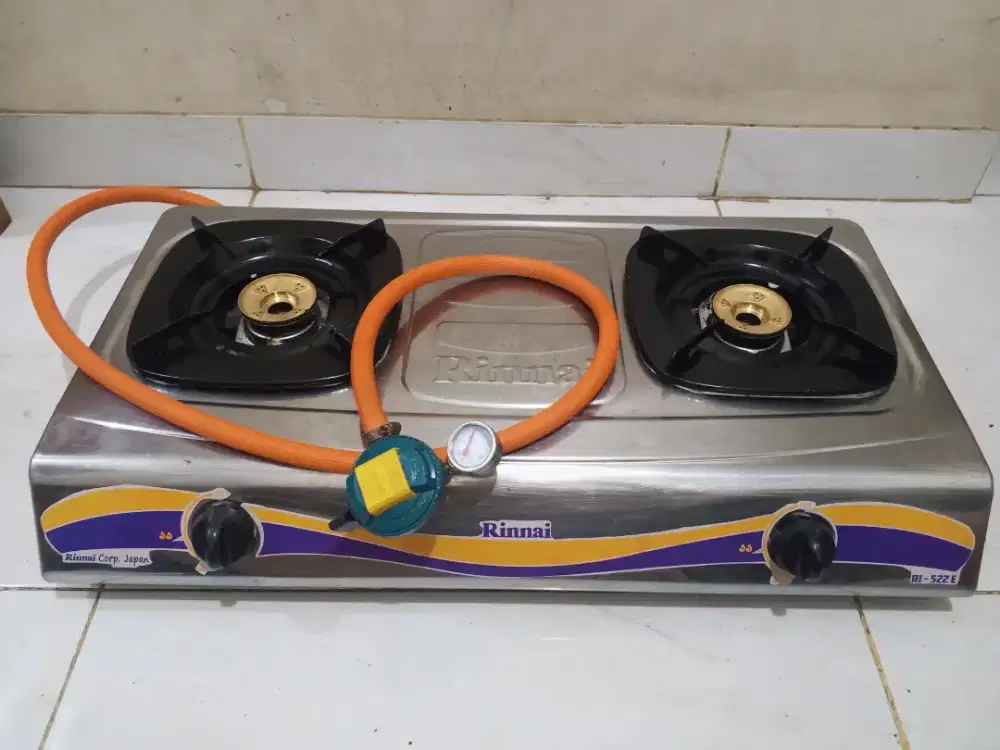 Kompor gas Rinnai 2 tungku + selang regulator