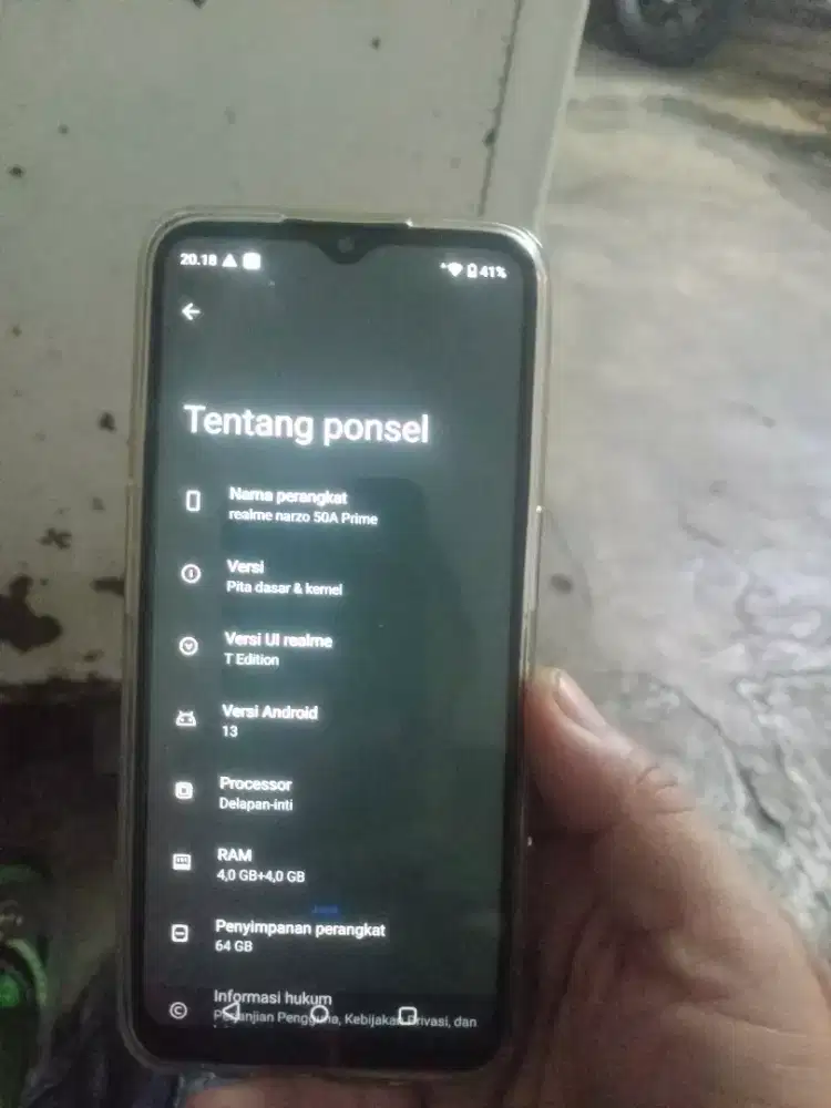 Realme narzo 50A prime ram 4+4/64