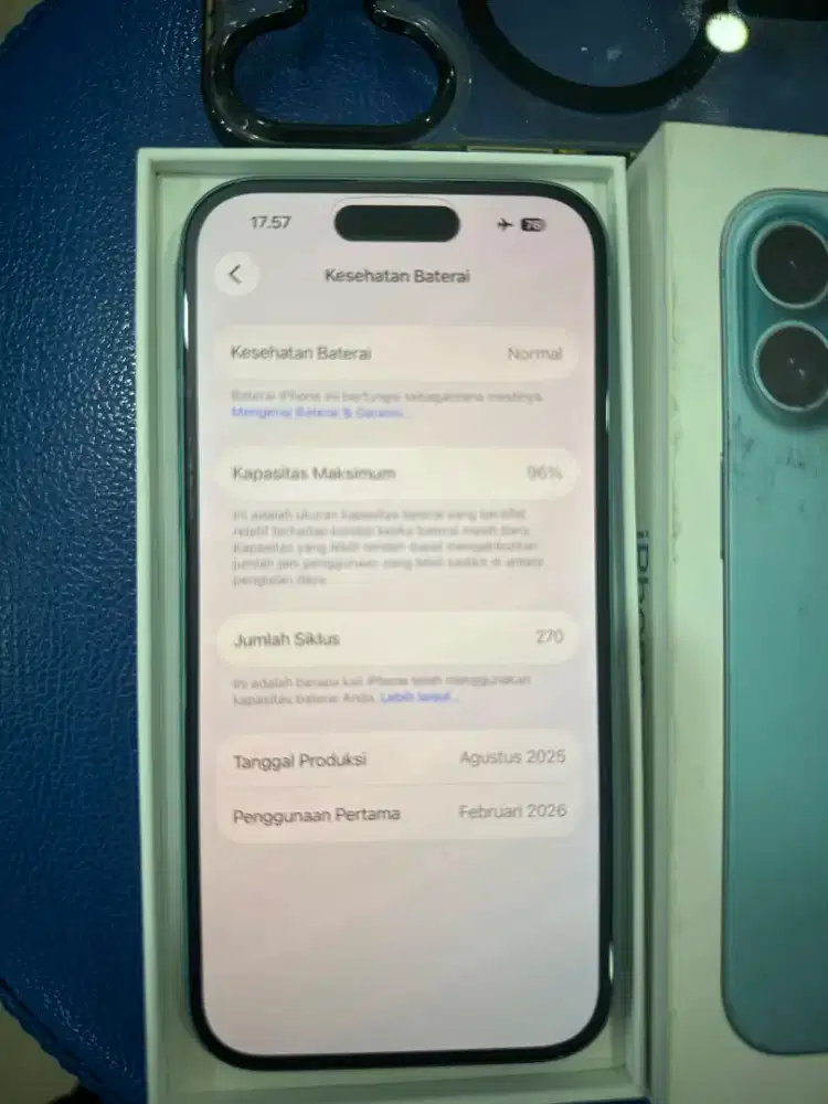IPHONE 16 128GB IBOX WARNA TEAL.