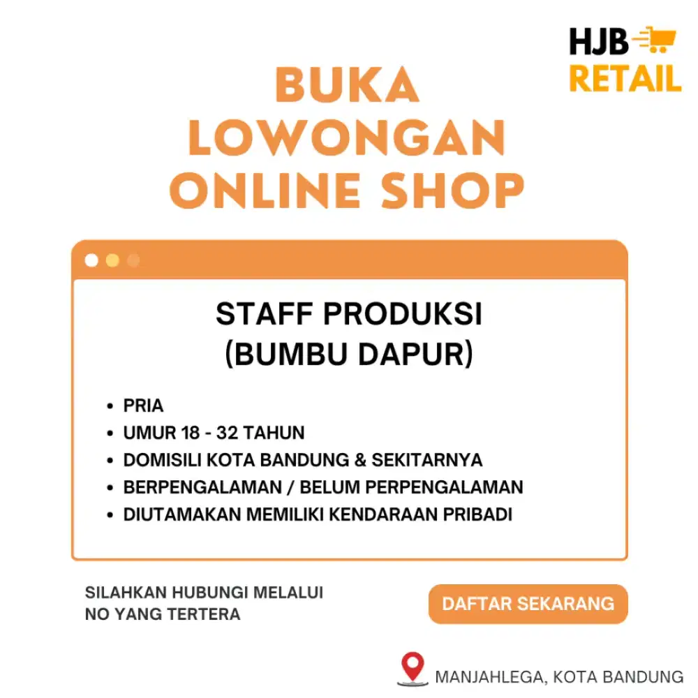 DICARI PEGAWAI PRODUKSI BUMBU DAPUR