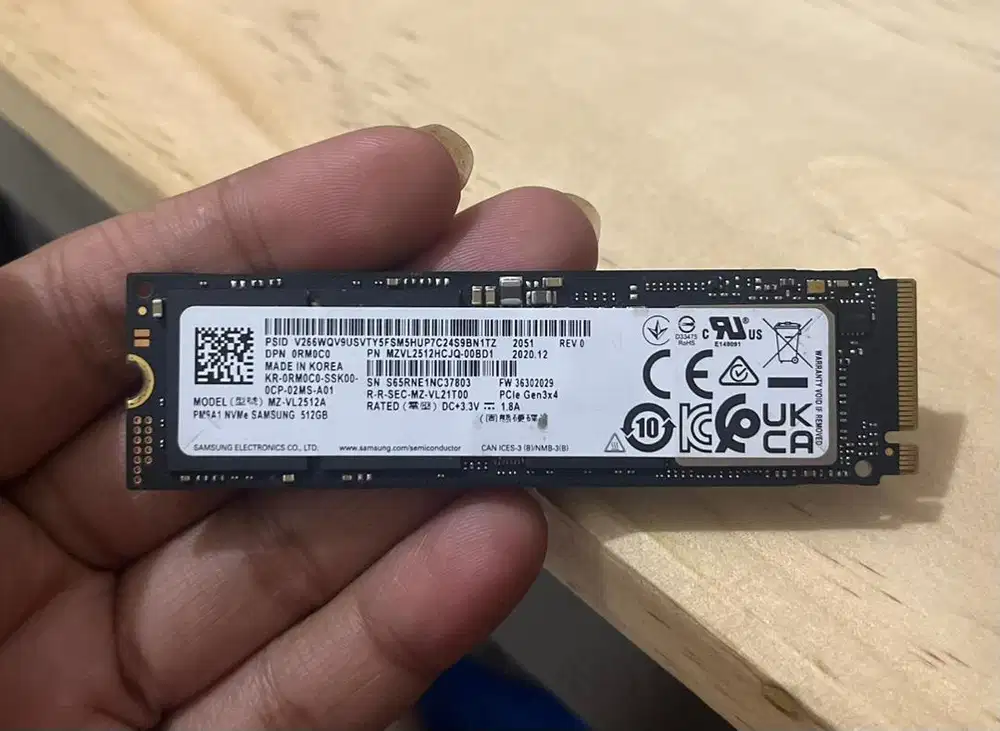 SSD Nvme 512GB Samsung PCle Gen 3x4