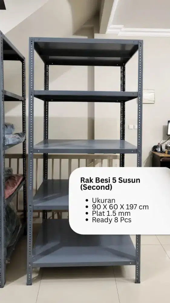 Rak Besi Penyimpanan susun 5 90x60x197 Second