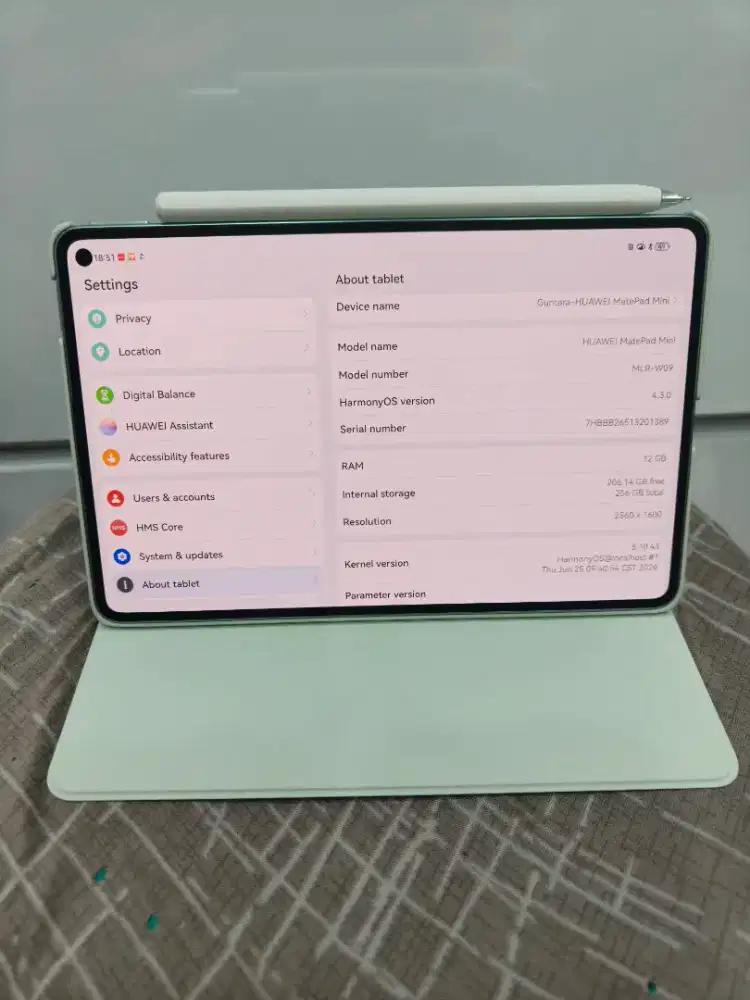 Tab Huawei Matepade Mini 12/257 GB Fullset