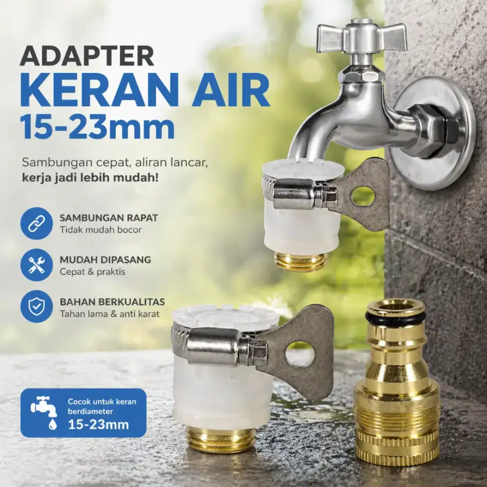 Adapter Keran Air Universal Hose Tap Adapters Faucet 15-23mm