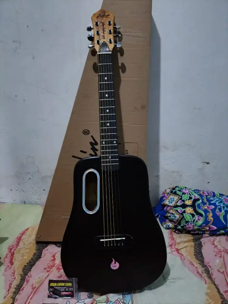 GITAR AKUSTIK 3/4 ORI LOKAL BRAND JESLIN MODEL LAVA ME SUARA GARING