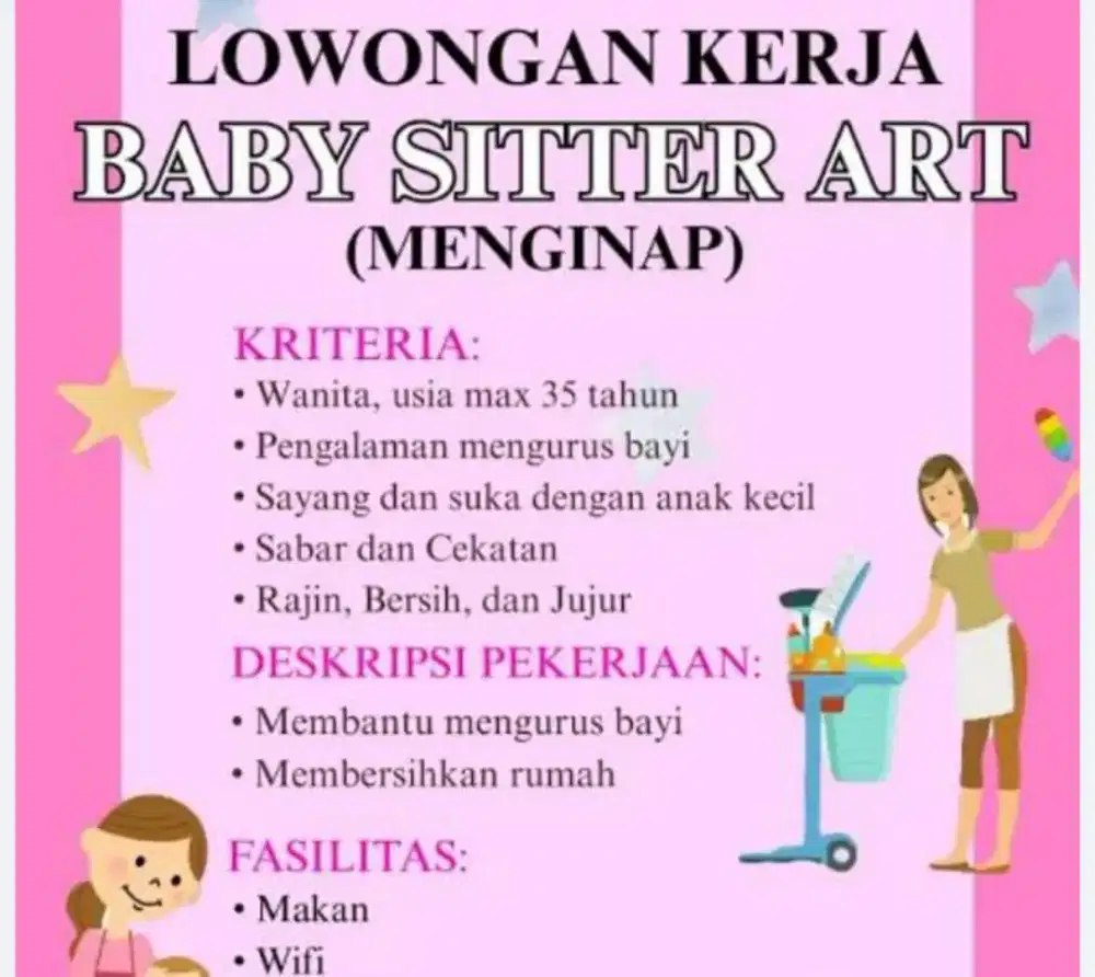 Lowongan kerja ART & Baby Sister