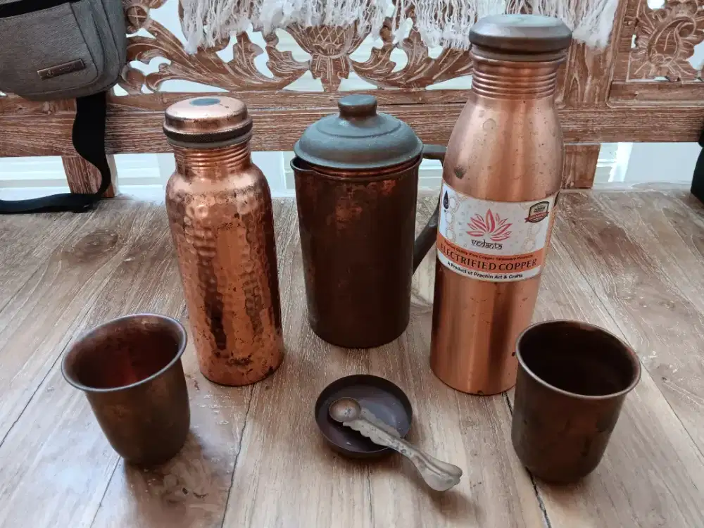 Set Termos, Gelas dll Tembaga Asli dari India