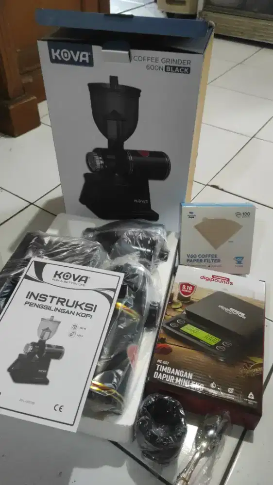 satu set mesin kopi grinder