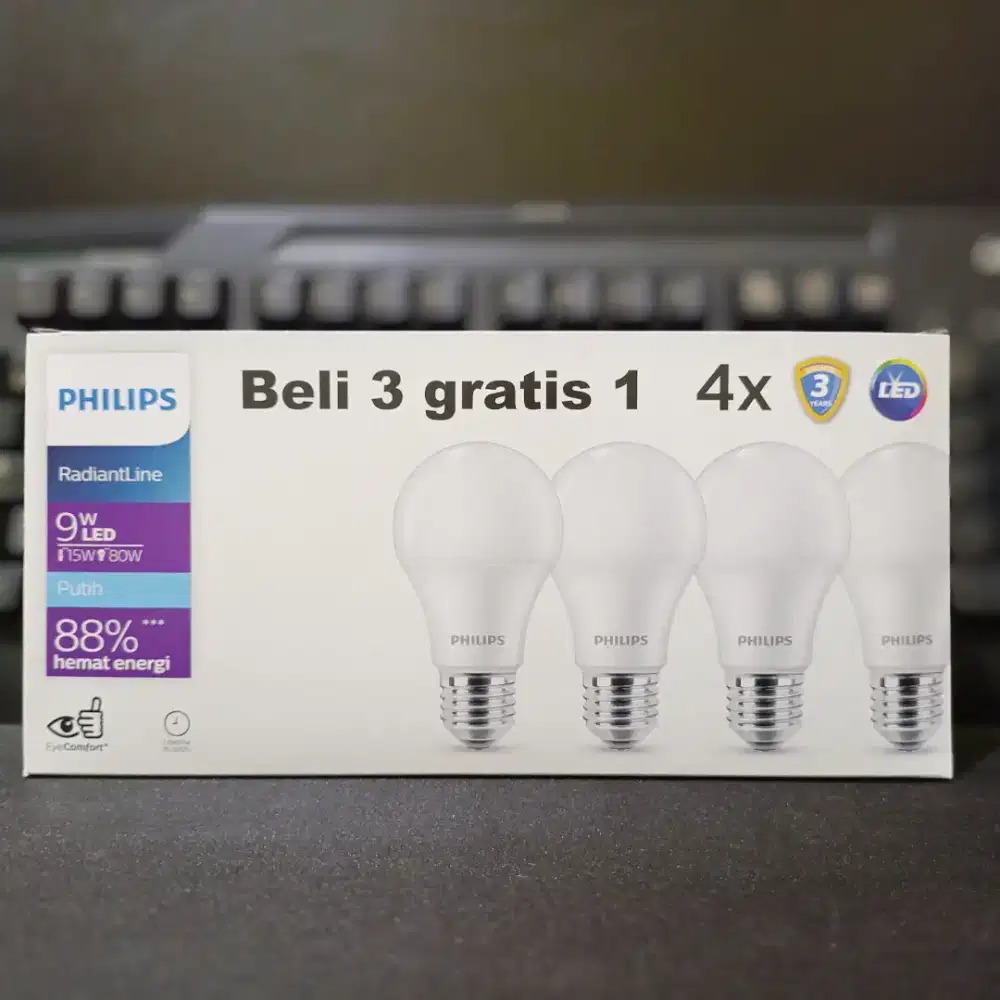Philips Lampu LED Multipack 9W watt 6500k Putih