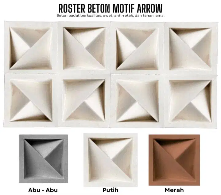 Roster/loster beton minimalis ukuran 20x20