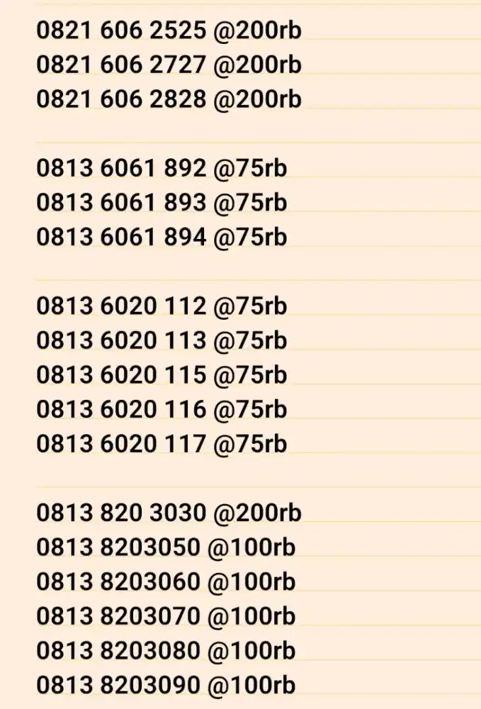 Nomor cantik simpati 11 angka seri area aceh