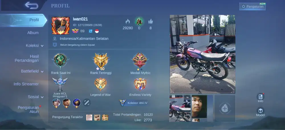 Jual akun mobile legend