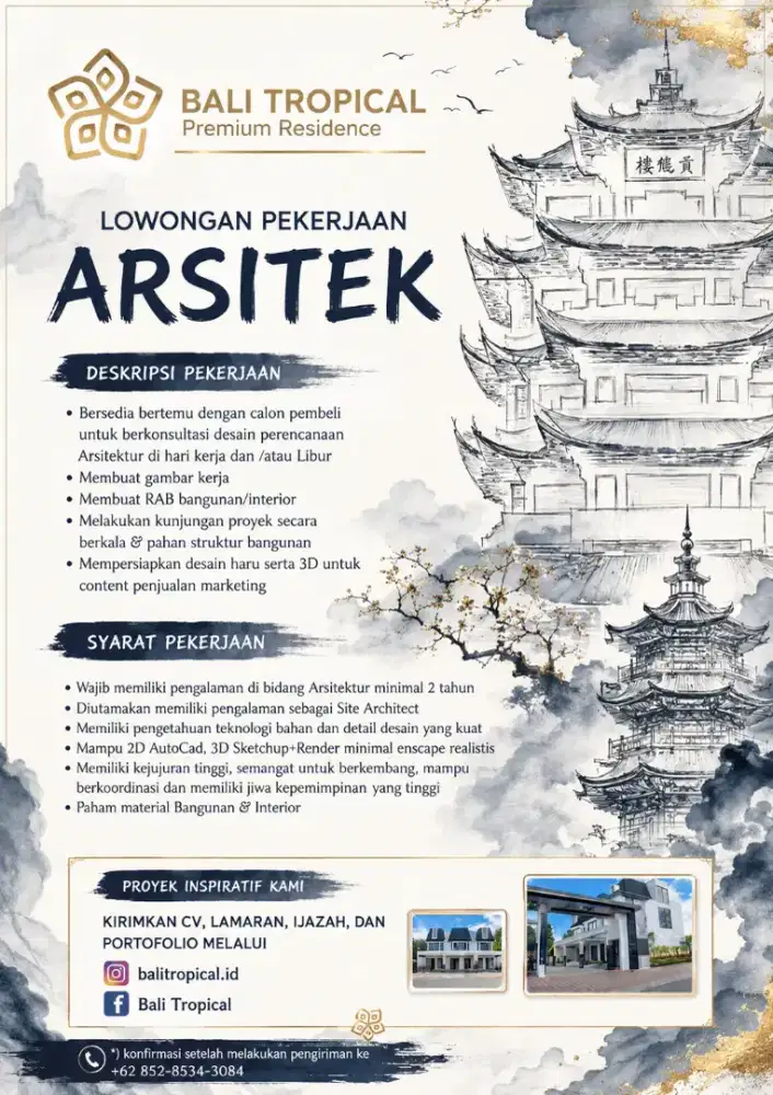 Dibutuhkan Arsitek Berpengalaman Segeraa!!!