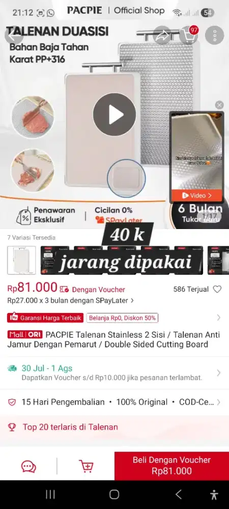 Preloved pemakaian pribadi