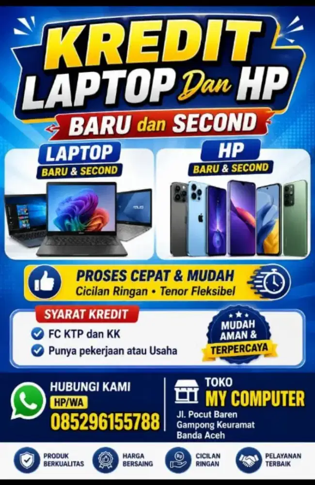 Kredit HP baru dan second untuk semua merek