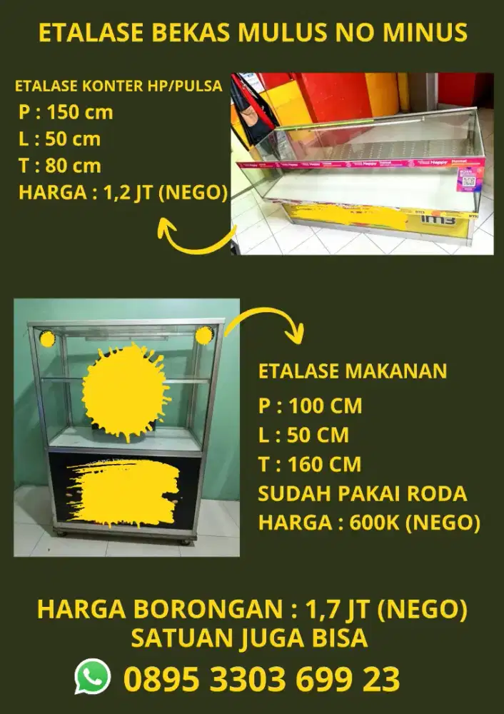 DI JUAL ETALASE BEKAS