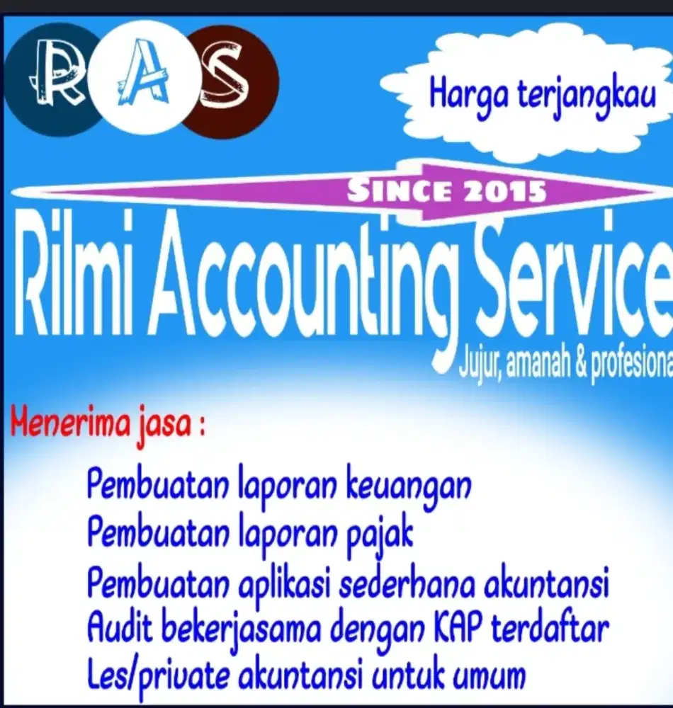 Jasa pembuatan laporan keuangan, pajak, audit, les, aplikasi akuntansi
