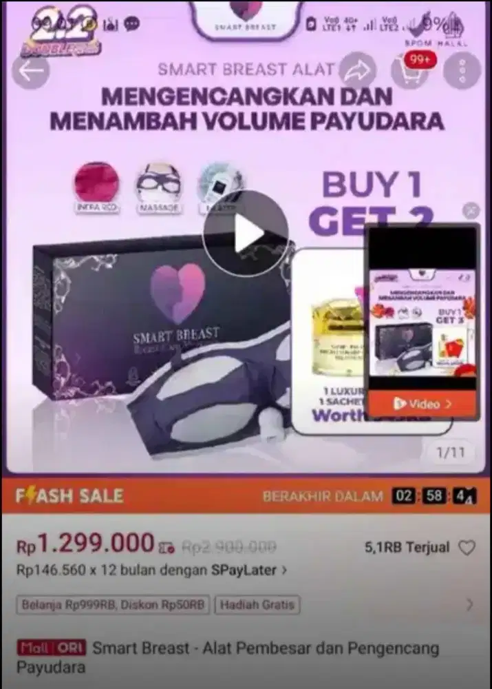 JUAL SMART BREAST LIKE NEW MURAH