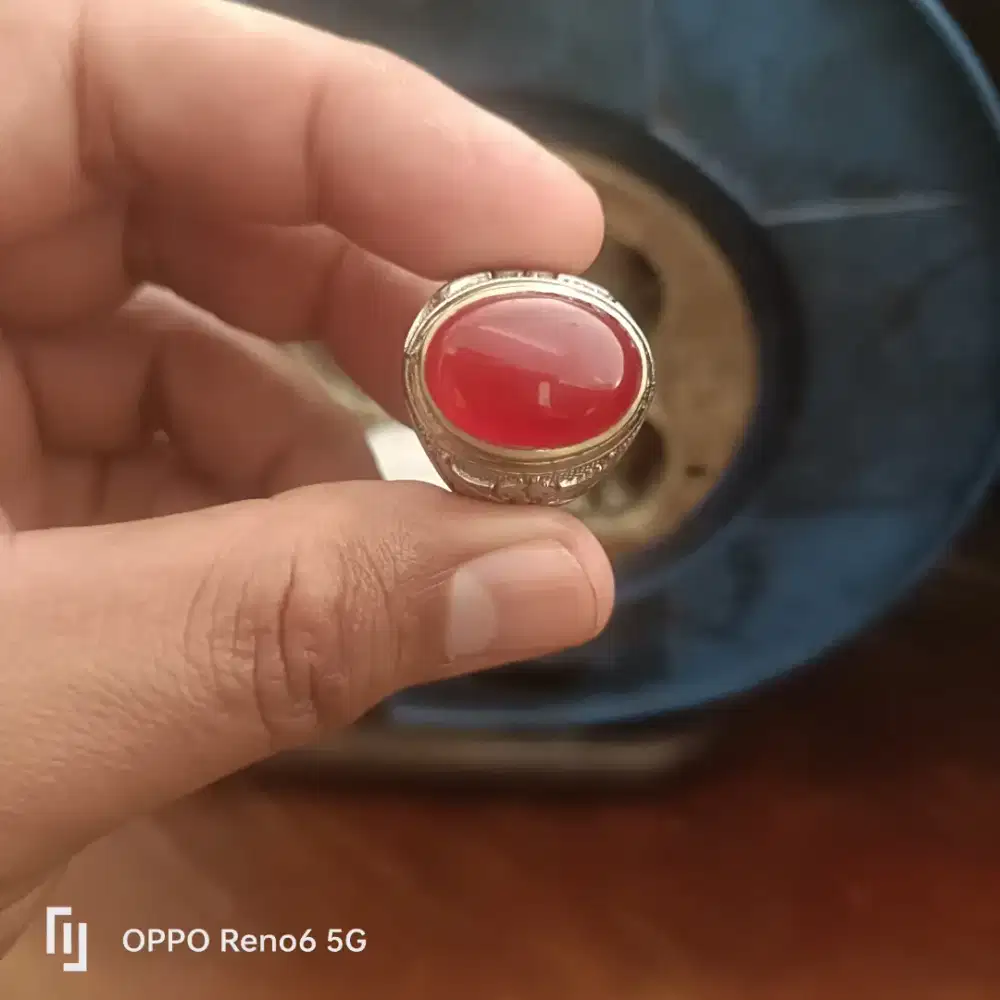 Cincin batu akik red Baron / giok merah