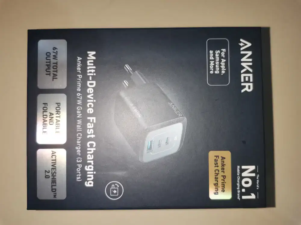 ANKER GAN PRIME 67W WALL CHARGER 3 PORTS A2669