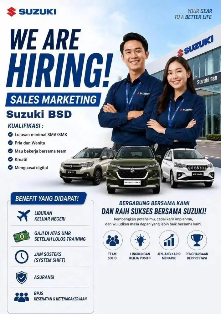 lowongan kerja sales marketing Suzuki Mobil