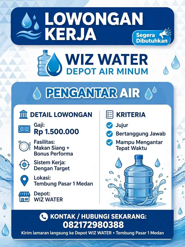 Lowong pekerjaan depot air wiz water
