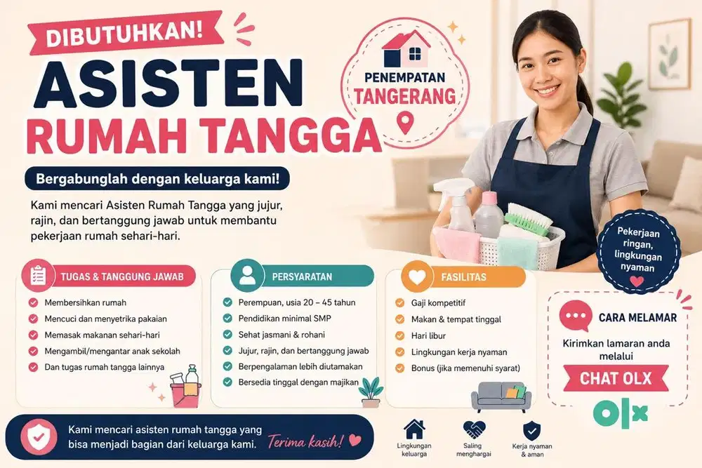 Dibutuhkan Asisten Rumah Tangga Pulang Pergi