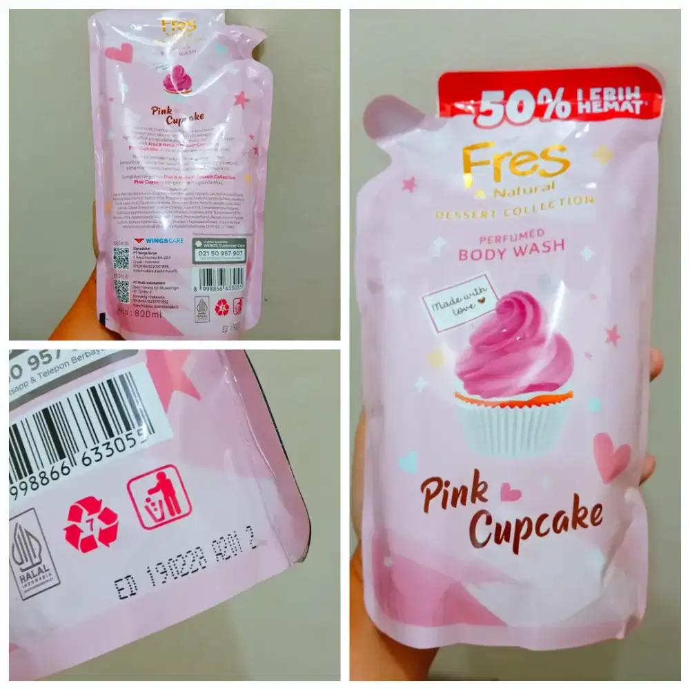 Fres and Natural Body Wash Pink Cupcake