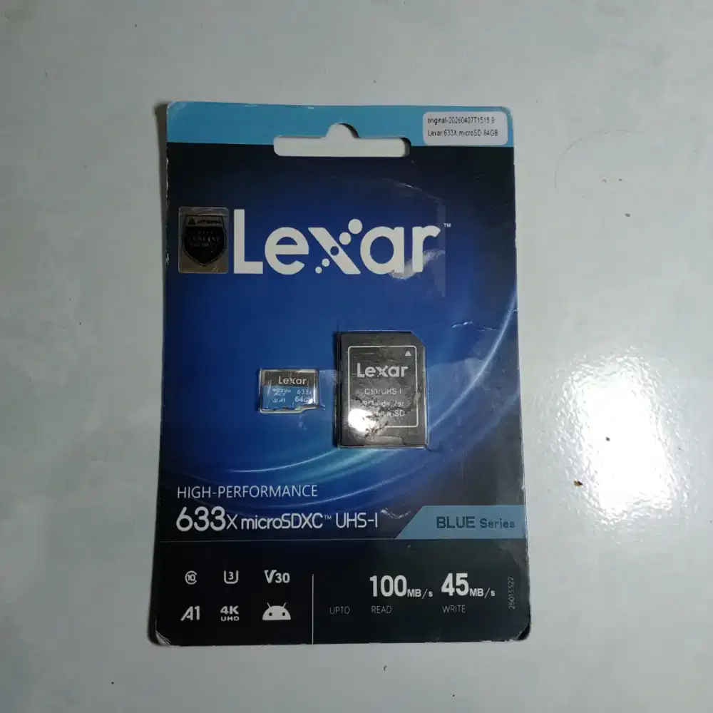Memory Card Lexar MicroSDHC 64GB 633x Kelas 10 UHS-I