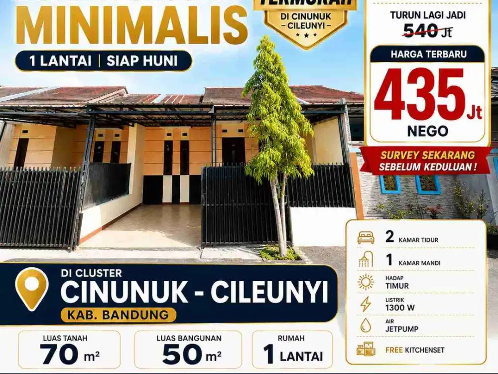 Rumah minimalis siap huni termurah 400 Jutaan di Cinunuk, Cileunyi