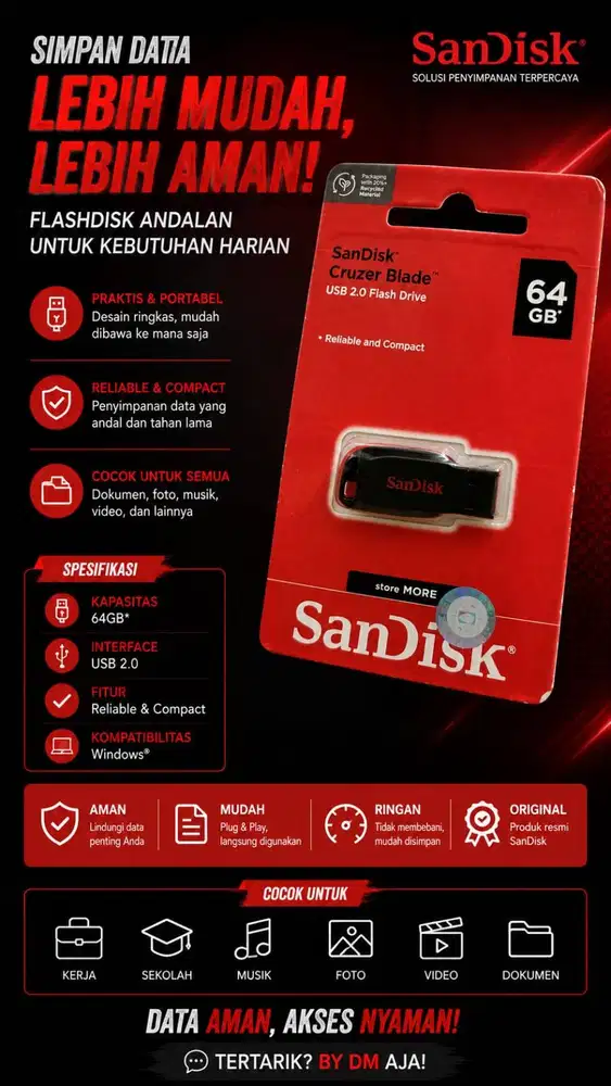 Flashdisk Sandisk 64gb