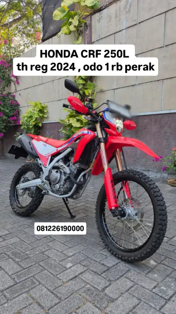 Km 1 rb, HONDA CRF 250L 
th register 2024 bln 2