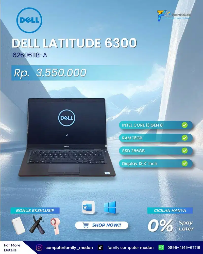 LAPTOP DELL LATITUDE 5300 CORE I3 GEN 8 SSD 256/16GB BACKLITE FACE ID
