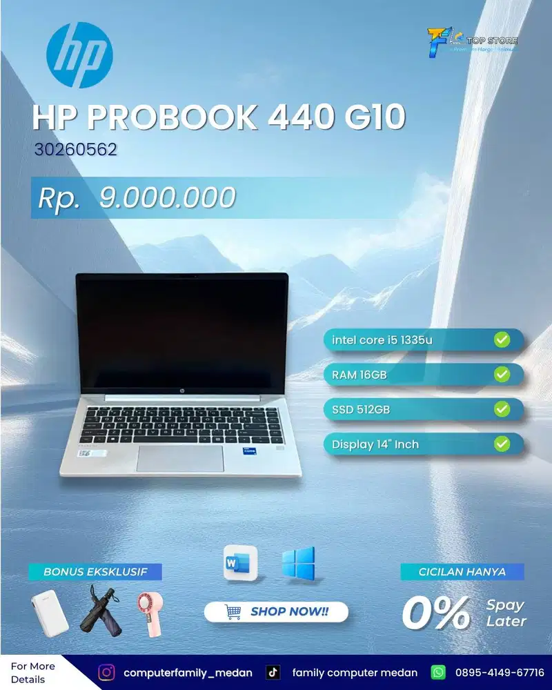 HP PROBOOK 440 14INCH G10 INTEL CORE I5-1335U RAM 16GB SSD 512GB GARAN