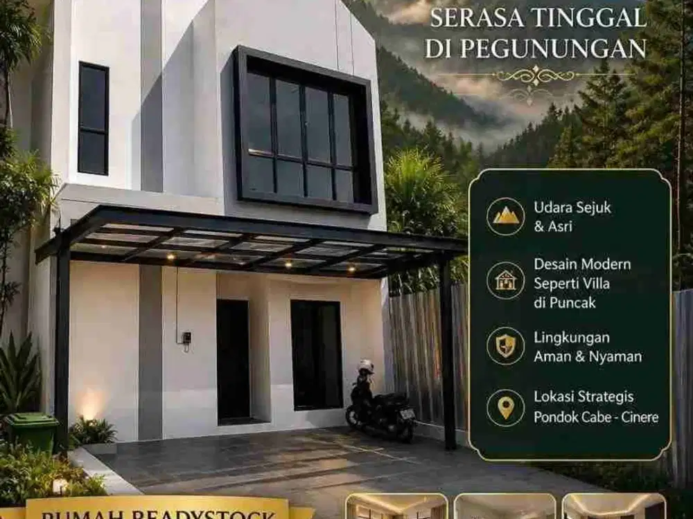 Jual Rumah Baru Siap Huni Cluster di Pondok Cabe Pamulang Tangerang Selatan Tangsel