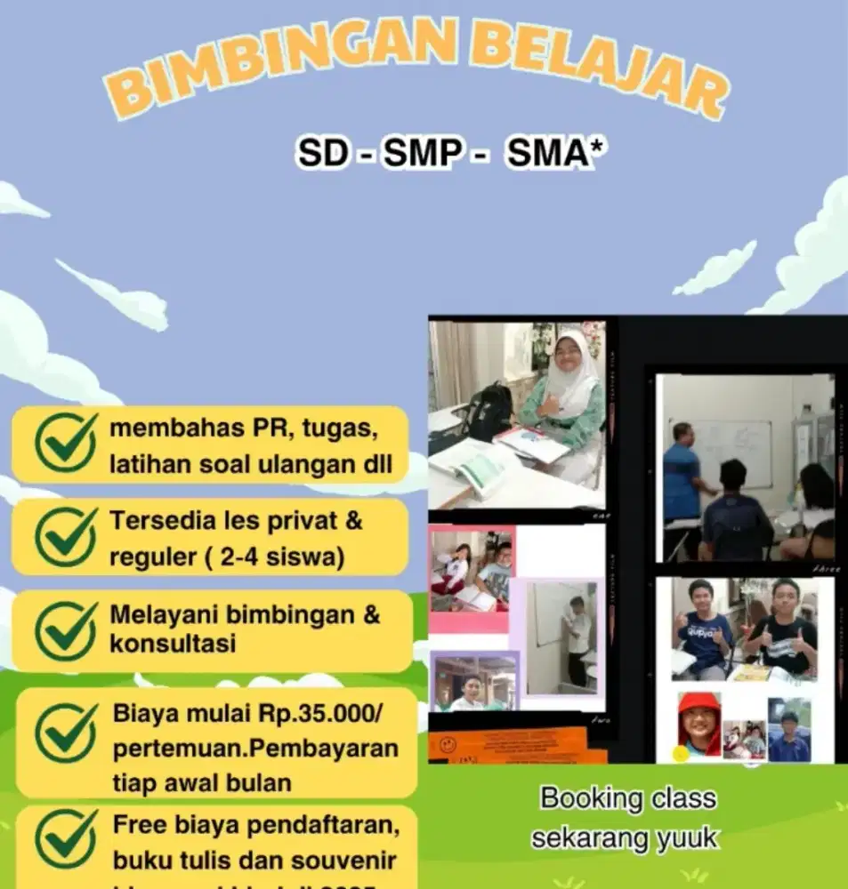Jasa Bimbingan Belajar untuk SD-SMP