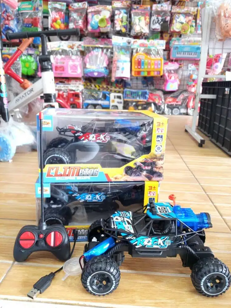 mainan anak rc mobil rock climb asap