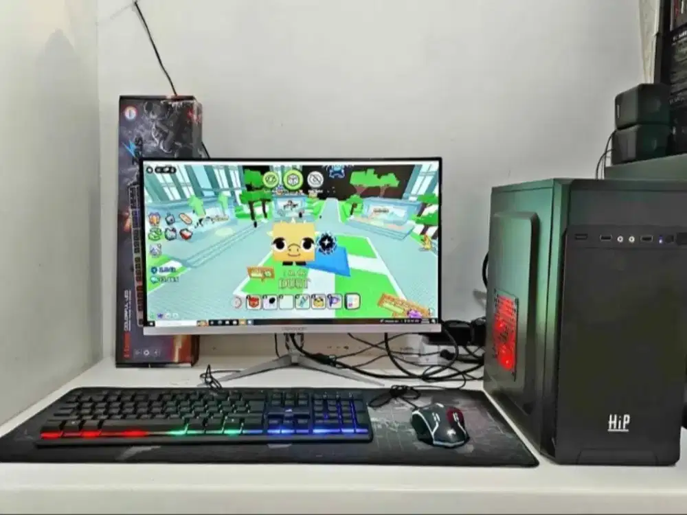 PC GAMING FULSET + LCD + RAM 8 GB + VGA 1 GB + HD 500 GB + GAMES APP