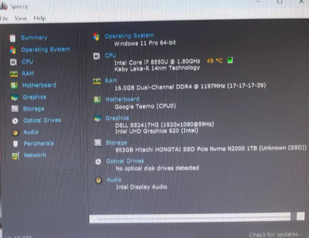 Mini PC Asus Cromebox 3 i7 gen 8